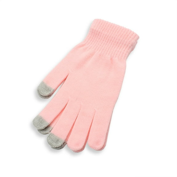 Women's Soft Warm Knit Gloves, Stretchable Comfortable Winter Gloves, All-Season Thermal Gloves for Daily Use and Outdoor Activities Pink