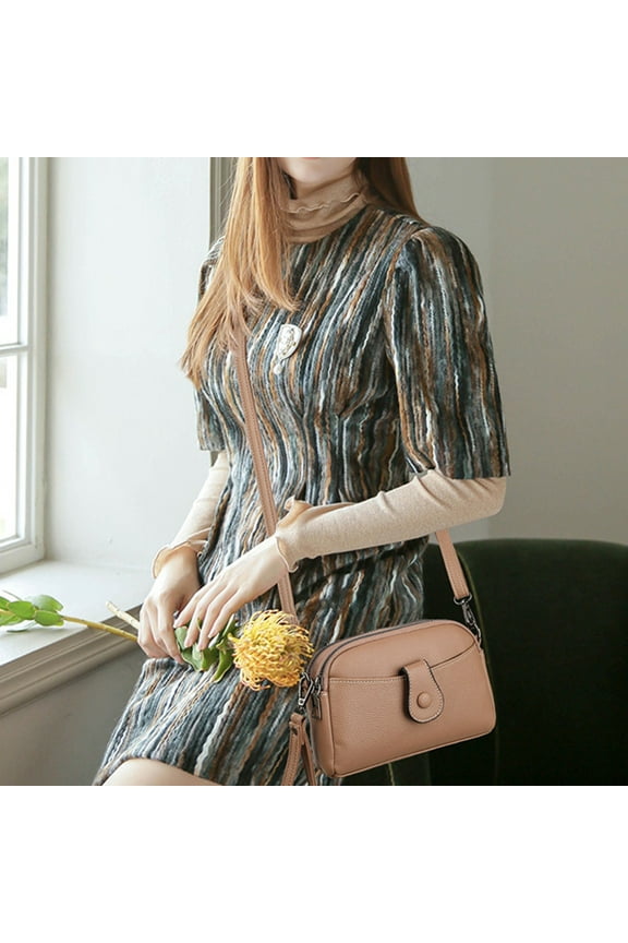 Women's Soft Washed Leather Shoulder Bag - Large Capacity Crossbody Purse with 6 Zipper Pockets, 19x13x5cm, Black/Blue/Brown - Ideal for Travel, Work & Shopping