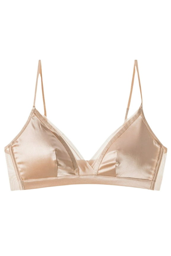 Women's Soft Wireless Bralette Seamless Comfort Triangle Bra Breathable Mesh Underwear Smoothing Support