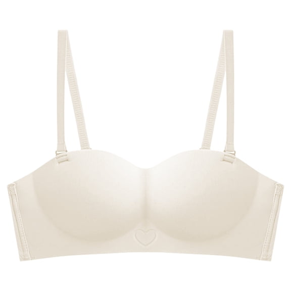Women's Soft Wireless Strapless Demi Bra Seamless Comfort Lightly Lined Supportive Everyday Wear