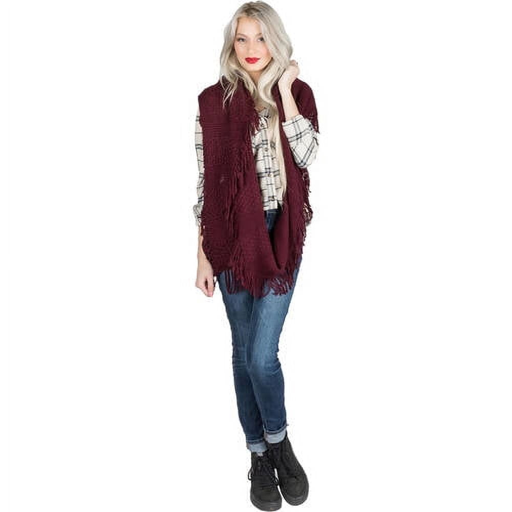 Women's Soft Woven Infinity Wrap Shawl Scarf with Frills [Adult Size]