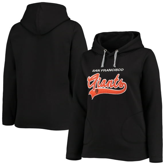 Women's Soft as a Grape Black San Francisco Giants Plus Size Side Split Pullover Hoodie
