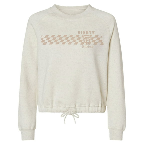 Women's Soft as a Grape Natural San Francisco Giants Tonal Checkered Sweatshirt