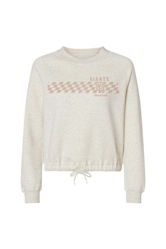 Women's Soft as a Grape Natural San Francisco Giants Tonal Checkered Sweatshirt