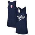 thumbnail image 1 of Women's Soft as a Grape Navy Minnesota Twins Plus Size Swing for the Fences Racerback Tank Top, 1 of 4