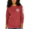 thumbnail image 1 of Women's Soft as a Grape Red Washington Nationals Pigment-Dyed Long Sleeve T-Shirt, 1 of 1