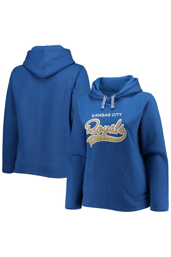 Women's Soft as a Grape Royal Kansas City Royals Plus Size Side Split Pullover Hoodie