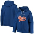 thumbnail image 1 of Women's Soft as a Grape Royal New York Mets Plus Size Side Split Pullover Hoodie, 1 of 4