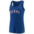 thumbnail image 1 of Women's Soft as a Grape Royal Texas Rangers Plus Size Swing for the Fences Racerback Tank Top, 1 of 3