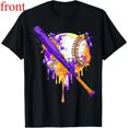 thumbnail image 1 of Women's Softball Graphic Comfortable T Shirt Casual Breathable Short Sleeve Round Neck Top Black S-5XL, 1 of 5