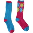 thumbnail image 1 of Women's Softee Knee High Socks, 2 Pack Turquoise/Argyle 9-11, 1 of 3