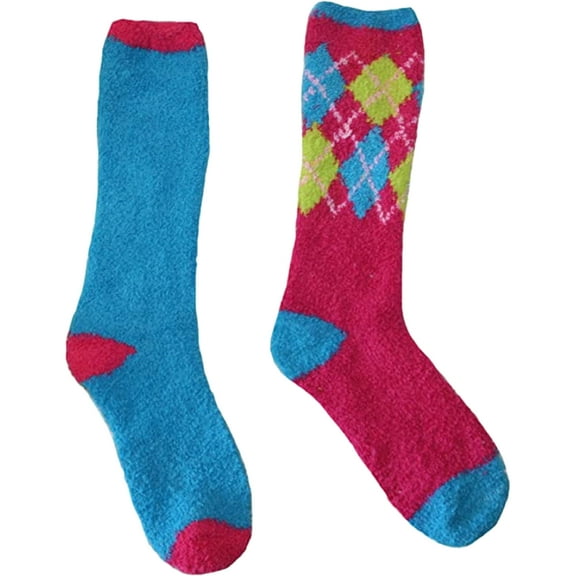 Women's Softee Knee High Socks, 2 Pack Turquoise/Argyle 9-11