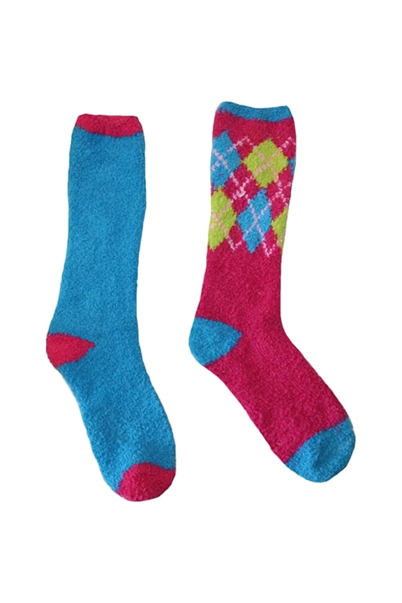 Women's Softee Knee High Socks, 2 Pack Turquoise/Argyle 9-11