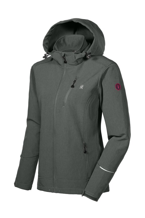 Women's Softshell Jacket Ski Jacket with Removable Hood, Fleece Lined and Water Repellent Charcoal Heather Size XS