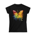 thumbnail image 1 of Women's Softstyle Tshirt - Colorful Butterfly 003, 1 of 2