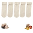 thumbnail image 1 of Women's Soild Color Thermal Mid Calf Socks, Fleece Lined Winter Socks, Ultra-Soft Plush Interior & Durable Outer Layer, 5 Pairs Value Pack for Cold Weather - White, 1 of 8