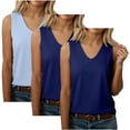 thumbnail image 1 of Women's Soild Color Vest 3 Pack, V Neck Sleeveless Tank Top, Soft Stretch Solid Color Workout Undershirt for Gym, Running, Hiking, and Summer Wear Bronze XXXXL, 1 of 3
