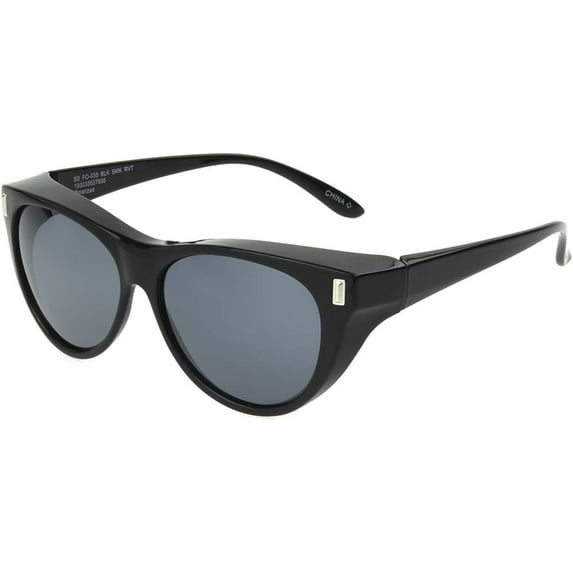 Women's Solar Shield Frissell Fits Over Sunglasses Polarized Cat-Eye, Black, 54 mm