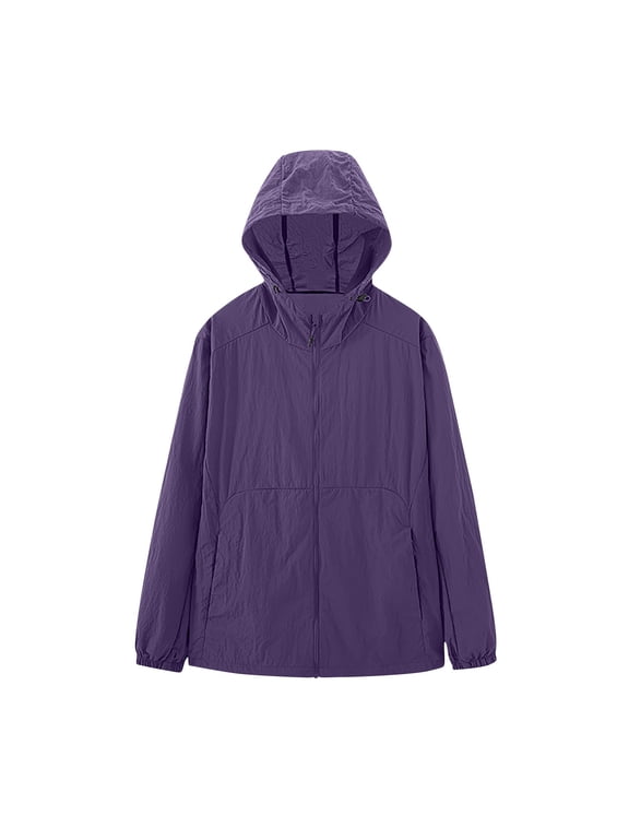 Women's SolarShield Hybrid Jacket – UPF 50+ Waterproof Hoodie with Tech Texture & Cooling Vents | All-Weather Adventure Layer