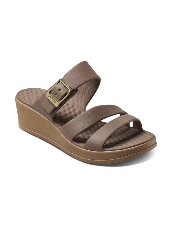 Women's Soleil Wedge Solid Brown Suede