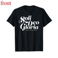 thumbnail image 1 of Women's "Soli Deo Gloria Glory To God Alone" Graphic Cotton T Shirt Casual Short Sleeve Round Neck Top Black S-5XL, 1 of 5