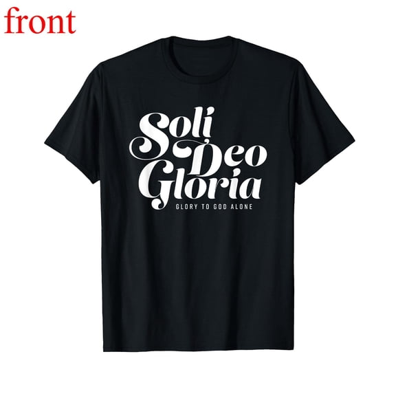 Women's "Soli Deo Gloria Glory To God Alone" Graphic Cotton T Shirt Casual Short Sleeve Round Neck Top Black S-5XL