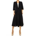 thumbnail image 1 of Women's Solid 2-Piece Set  Open Front Blazer and Matching Midi Aline Skirt, 1 of 8