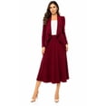 thumbnail image 1 of Women's Solid 2-Piece Set Open Front Blazer and Matching Midi Skirt, 1 of 8