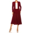 thumbnail image 1 of Women's Solid 2-Piece Set Open Front Blazer and Matching Midi Skirt, 1 of 8
