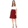 thumbnail image 1 of Moa Collection Women's Essential Elegance A-Line Midi Skirt Timeless Comfort with High Waist Elastic, 1 of 4