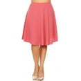 thumbnail image 1 of Moa Collection Women's Basic A-Line Knee Length Elastic High Waist Plus Size Midi Bottom Skirt, 1 of 4