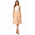 thumbnail image 1 of Women's Casual High Waist A-Line Midi Skirt with Elastic Waistband, 1 of 5