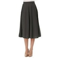 thumbnail image 1 of Women's Solid Basic Casual Elastic Waist A-line Flared Midi Skirt S-3XL, 1 of 6