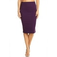 thumbnail image 1 of Women's Solid Basic Casual Knee High Waist Stretch Bodycon Pencil Skirt, 1 of 4