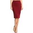 thumbnail image 1 of Women's Solid Basic Casual Knee High Waist Stretch Bodycon Pencil Skirt, 1 of 4