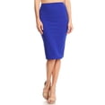 thumbnail image 1 of Women's Solid Basic Casual Knee High Waist Stretch Bodycon Pencil Skirt, 1 of 4