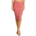 thumbnail image 1 of Women's Solid Basic Casual Knee High Waist Stretch Bodycon Pencil Skirt, 1 of 4