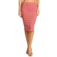 thumbnail image 1 of Women's Solid Basic Casual Knee High Waist Stretch Bodycon Pencil Skirt, 1 of 4