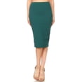 thumbnail image 1 of Women's Solid Basic Casual Knee High Waist Stretch Bodycon Pencil Skirt, 1 of 5