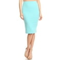 thumbnail image 1 of Women's Solid Basic Casual Knee High Waist Stretch Bodycon Pencil Skirt, 1 of 4
