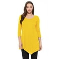 thumbnail image 1 of Women's Solid Basic Casual Side Button Trim Round Neck Blouse Shirt Tunic Top, 1 of 5