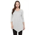 thumbnail image 1 of Women's Solid Basic Casual Side Button Trim Round Neck Blouse Shirt Tunic Top, 1 of 5