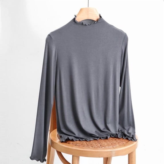 Women's Solid Basic Crew Neck Long-Sleeve T-Shirt - Durable Breathable Daily & Office Wear