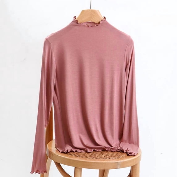 Women's Solid Basic Crew Neck Long-Sleeve T-Shirt - Durable Breathable Daily & Office Wear