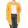 thumbnail image 1 of Women's Plus Size Solid Open Draped Front Long Sleeve Relaxed Cardigan, 1 of 5