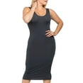 thumbnail image 1 of Women's Solid Basic Soft Tank Sleeveless Round Neck Bodycon Slim Plus Size Midi Dress, 1 of 4