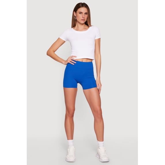 Women's Solid Biker Shorts