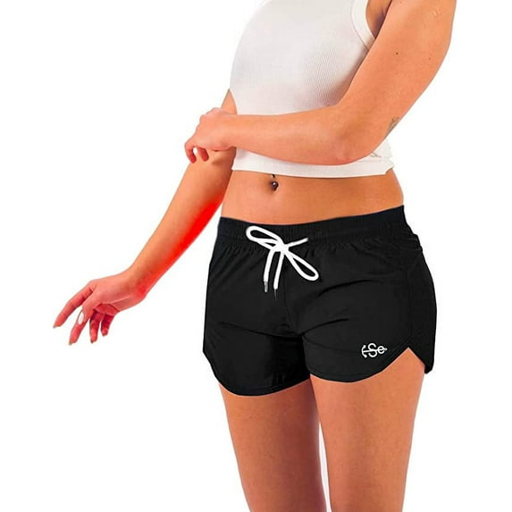 Women’s Solid Bright Colored Quick Dry Swim Trunks, Swimwear, Bathing Suits, Swimming Shorts for Women, Black, Large