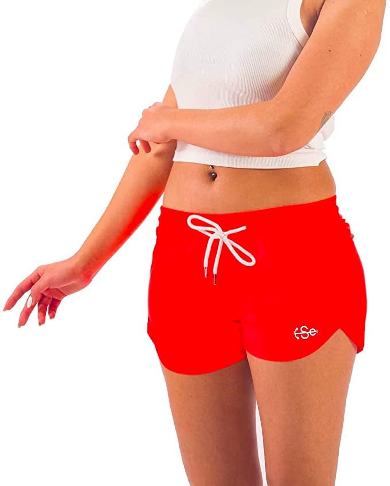 Women’s Solid Bright Colored Quick Dry Swim Trunks, Swimwear, Bathing ...