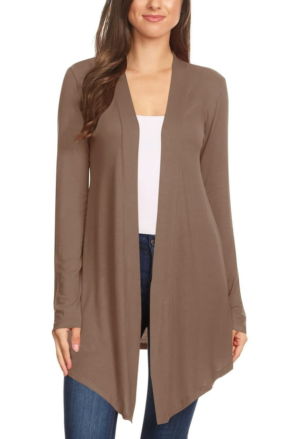 Women's Solid Casual Basic Comfy Loose Fit Long Sleeve Open Front cardigan